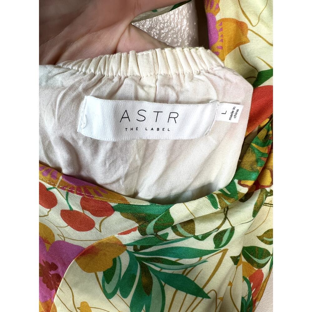 ASTR The Label Mezcal Maxi Dress One Shoulder Orange Green Floral NEW LARGE - Picture 5 of 10